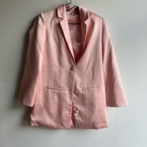 Oversized pink blazer dress